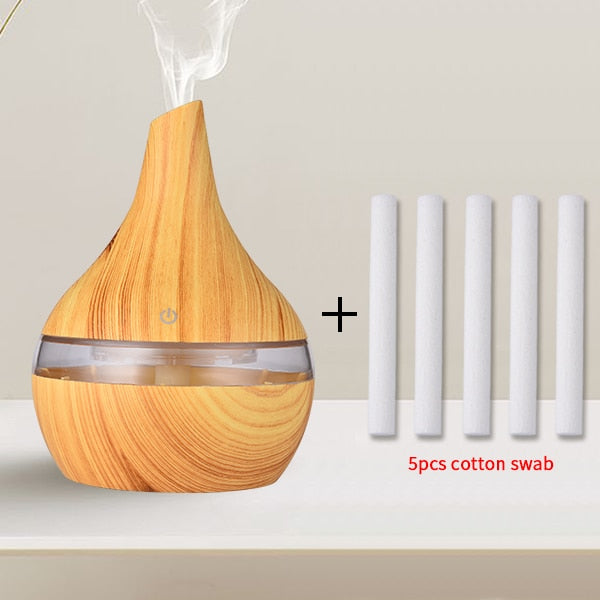 saengQ Humidifier Electric Aroma Air Diffuser Wood Ultrasonic Air Humidifier Essential Oil Aromatherapy Cool Mist Maker For Home